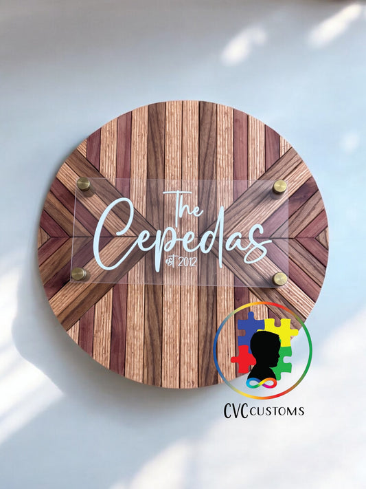 Hardwood Mosaic Sign